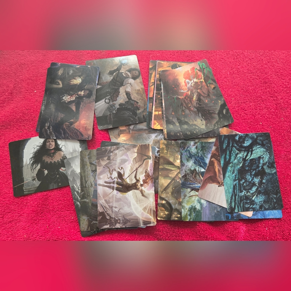 Magic the Gathering Art Cards.  81 In Binder And 5 Bonus Oversized Cards